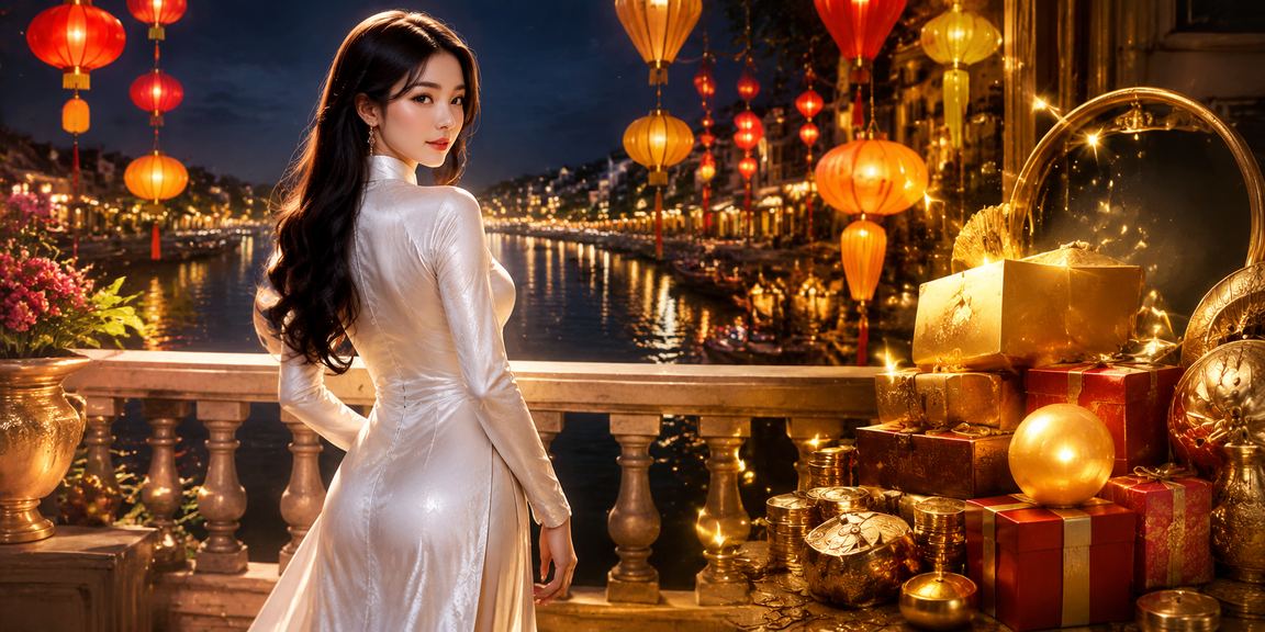 Người phụ nữ mặc áo dài chơi casino tại Huế
